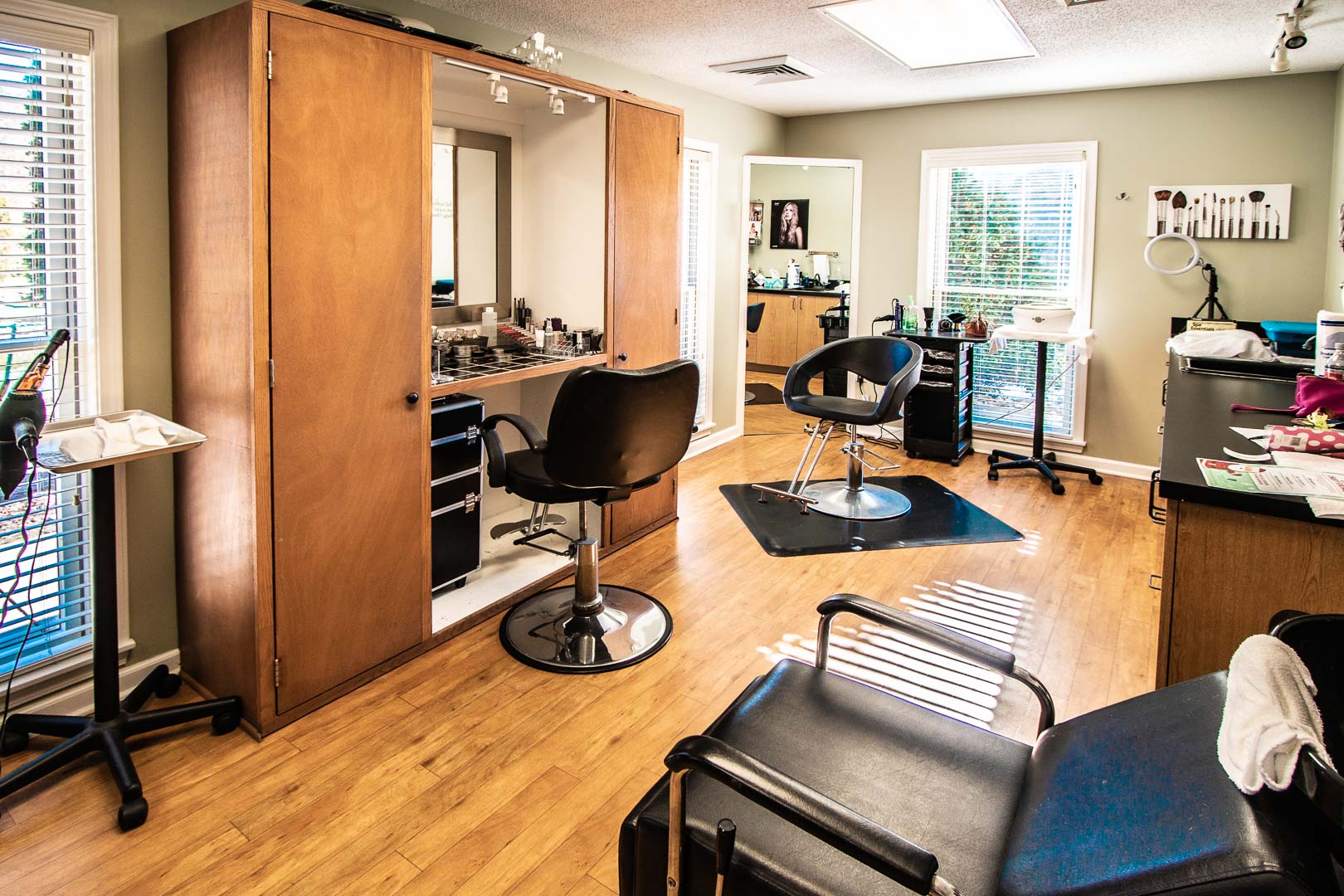 Hair salon available at VRI's Fox Run Resort in North Carolina.